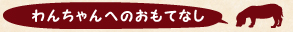 ワンちゃんへのおもてなし